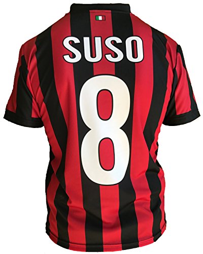 Camiseta Milan Suso 8 réplica autorizada 2017-2018 Niño (Tallas 2 4 6 8 10 12) Adulto (S M L XL) Leer Notas, 4 años