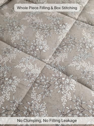 Image of Mafatlal 120 GSM Tulip Microfiber Single Bed AC Comforter | Elegant Reversible All Season Quilt Blanket | Soft Breathable Bedding Rajai for Home, Travel | 154 x 228 cm | Taupe Brown
