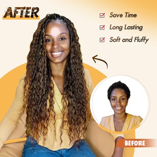 FESHFEN Crochet Braids Premium 55cm Noir - Boucles Deep Twist Haute Définition - 4