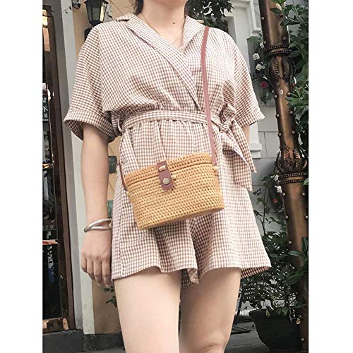 AMYPZN Handwoven Rattan Bag Handmade Bali Ata Straw Shoulder Bag Beach Summer Bag, Beige, Medium - Image 6