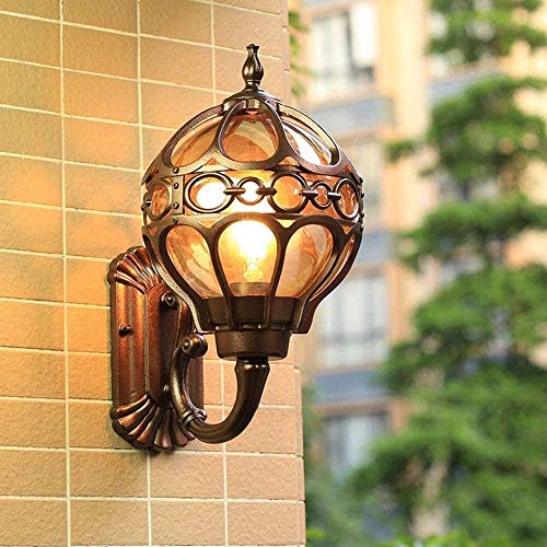 Applique extérieure Vintage E27 étanche avec support métal pour mur et hall