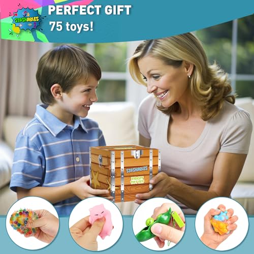 35-teiliges Sensorisches Fidget Spielzeug Pack - Stressabbau Spielzeug - Set gegen Angst, Für Kinder, Tolle Fidget Packs mit Stressbällen, Fidget Cube & Mehr für Partygeschenke, Gewinne, & Reisen