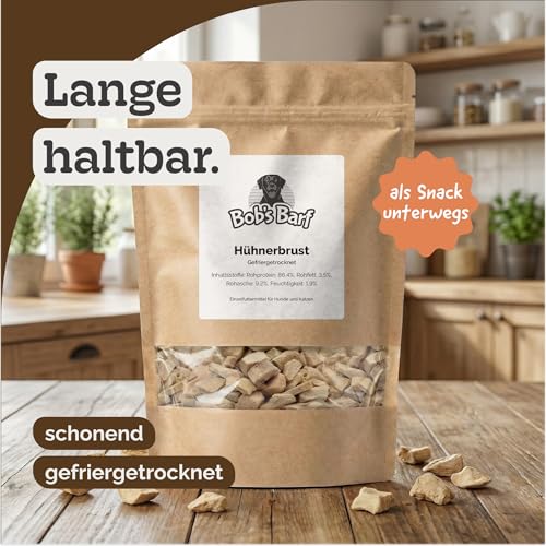 Hühnerbrustfilet Gefriergetrocknet für Hund und Katze, Proteinreich, Fettarm, Naturbelassen, Ohne Konservierungsstoffe, Premium Snack, Freeze Dried(1kg)