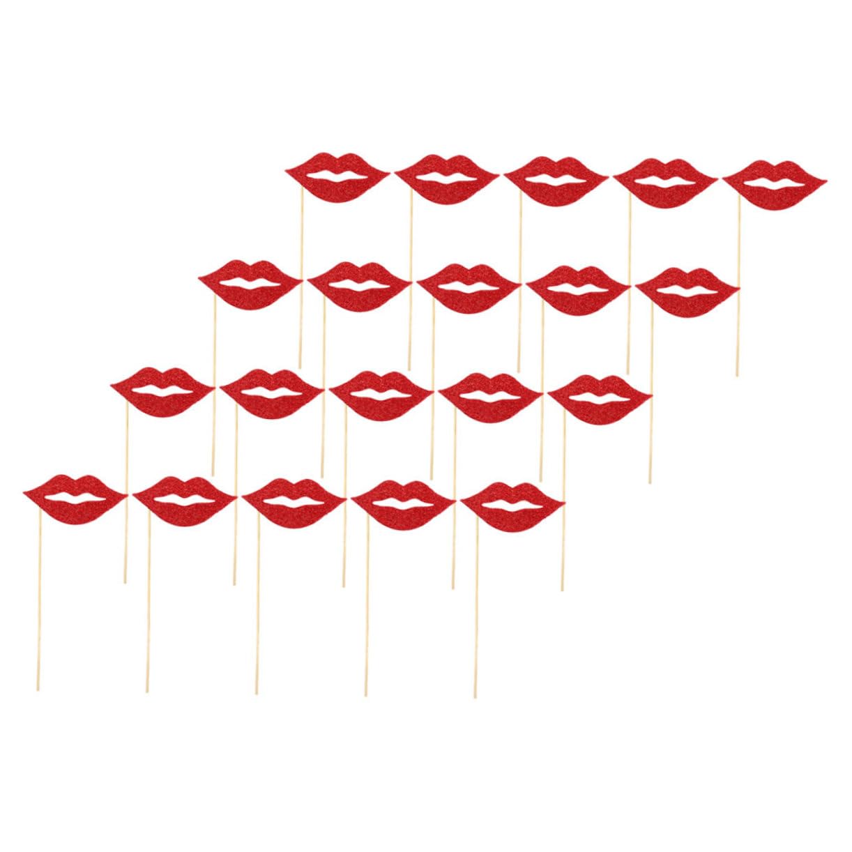 Abaodam 5 Sätze Lippen Foto Requisiten Lippen-Foto-Requisiten Lippenschmuck Groß Lustige Lippenmund Photobooth Requisiten Foto Requisiten Lippen Papier Rot 20 Stück * 5