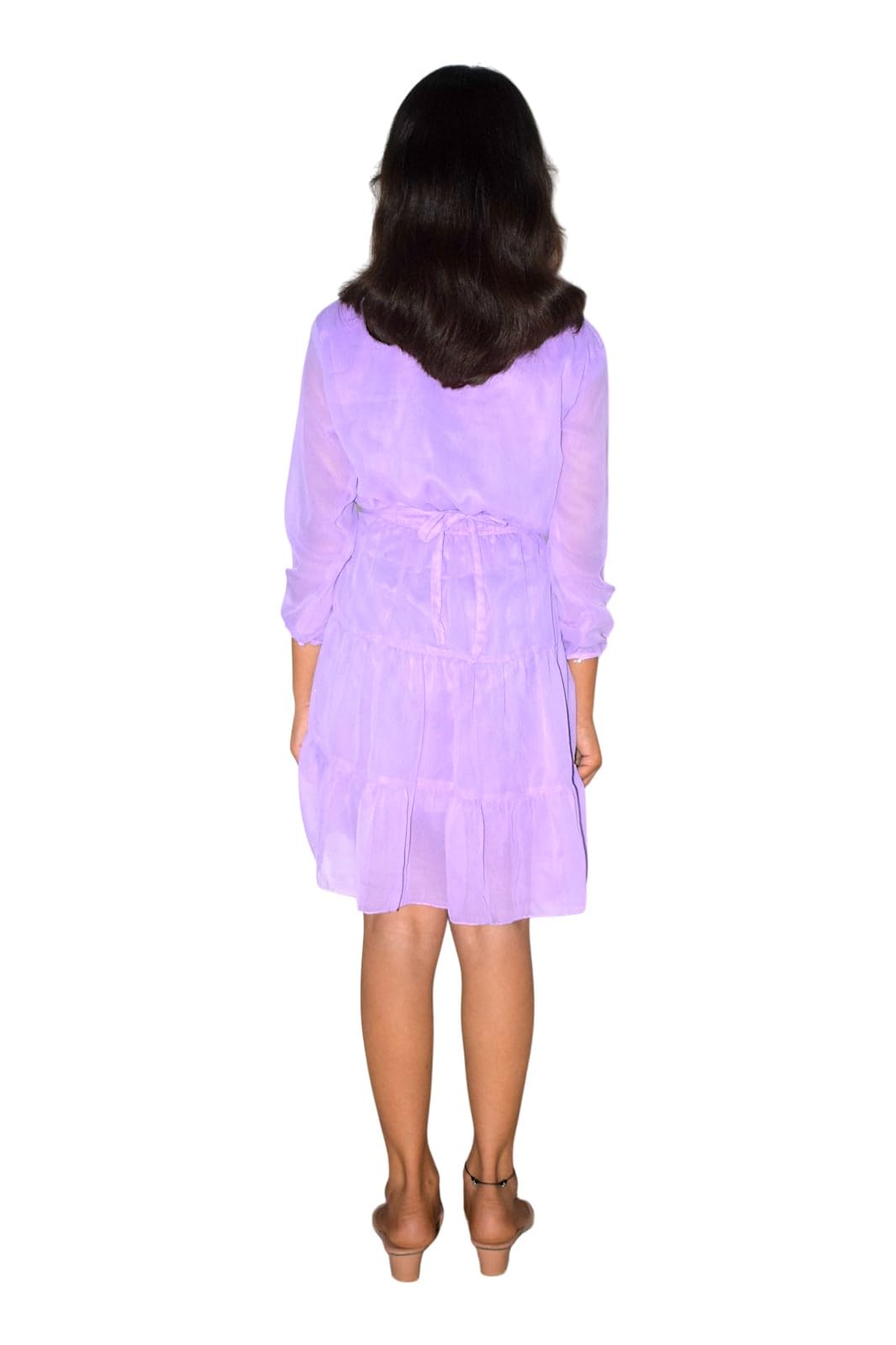 Brink Long Sleeve Round Neck Frock Dress for Girls (Code - X760) Pink 1