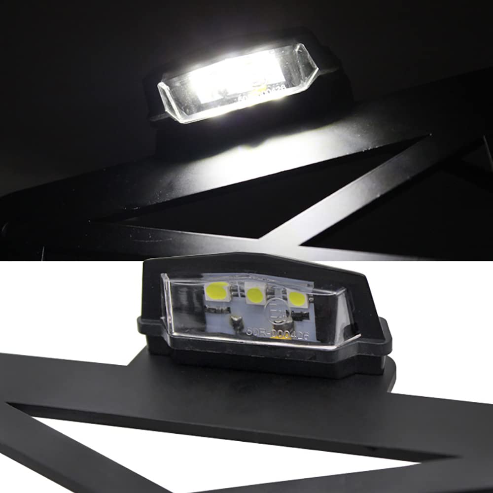 Baceyong Portamatriculas Moto, Soporte de luz de matrícula de Motocicleta Soporte de Licencia de luz Trasera LED en el Lado de la Motocicleta, Adecuado para Motocicletas, Bicicletas Deportivas