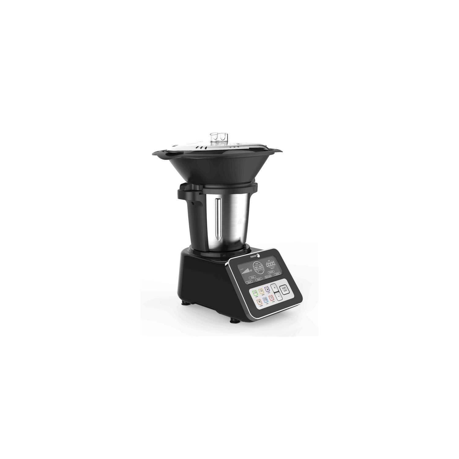 Robot multifonction Fagor FG1500 Grand Chef Plus 1500W Noir avec plateau vapeur et accessoires