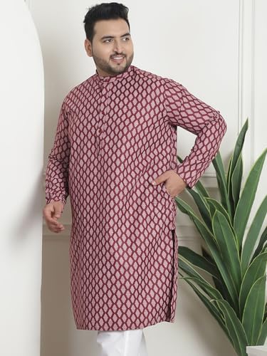 Kurta larga de mezcla de algodón Sojanya con estampado premium y corte sastre 7