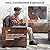 UDPATIO Patio Furniture Set with Fire Pit Table, 8 Inch Armrest 7 Piece Outdoor Sectional Sofas, All-Weather Wicker Conversation for Garden, Backyard, Brown/Dark Grey