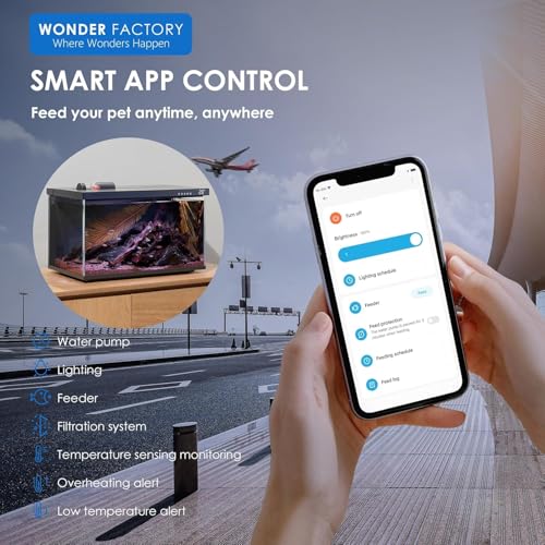 Image of Smart Aquarium 5 Gallon Glass Fish Tank, Self Cleaning System Efficiency Filter 7 Color LED Lights Automatic Feeder Temperature Display Monitor HD UHA Glass Leak-Proof, Smart Control with Apps