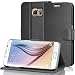 Samsung Galaxy S6 Wallet Case - VENA [vSuit] Draw Bench PU Leather Wallet Flip Cover with Stand and Card Slots for Samsung Galaxy S6 2015 Only (Not Compatible with Galaxy S6 Edge) (Black)