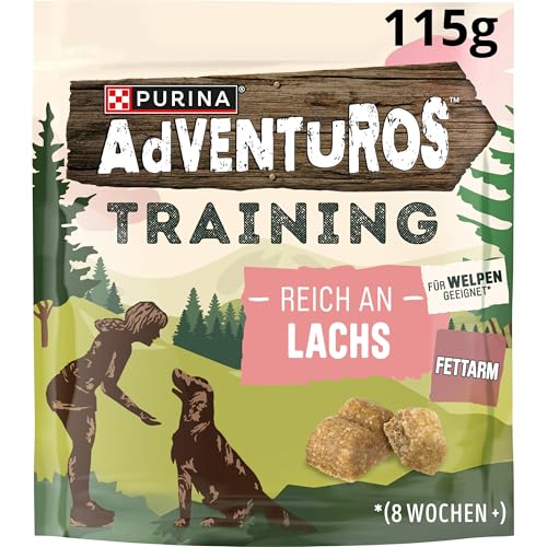 Purina Adventuros Training - Snack da allenamento per cani, in salmone, confezione da 6 (6 X 115 g)