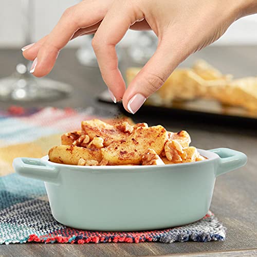 Joejis Set van 4 Mini Ovenschalen - Individuele Ovale bakvormen - Kleine Keramische Gerechten voor in de Oven - Ideaal voor Souffle Crème Brulee Lasagne Tiramisu Pudding - Kinderportie - Afbeelding 4