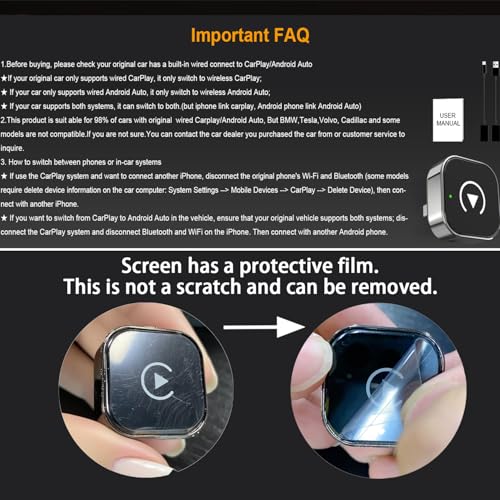 2026 Upgraded Wireless CarPlay Adapter,Effortlessly Convert Wired to Wireless CarPlay,Suitable for cars with carplay,Compatible with iPhone iOS 10+ & Android Auto,Mini&Stable Car Play Wireless Adapter - Image 8