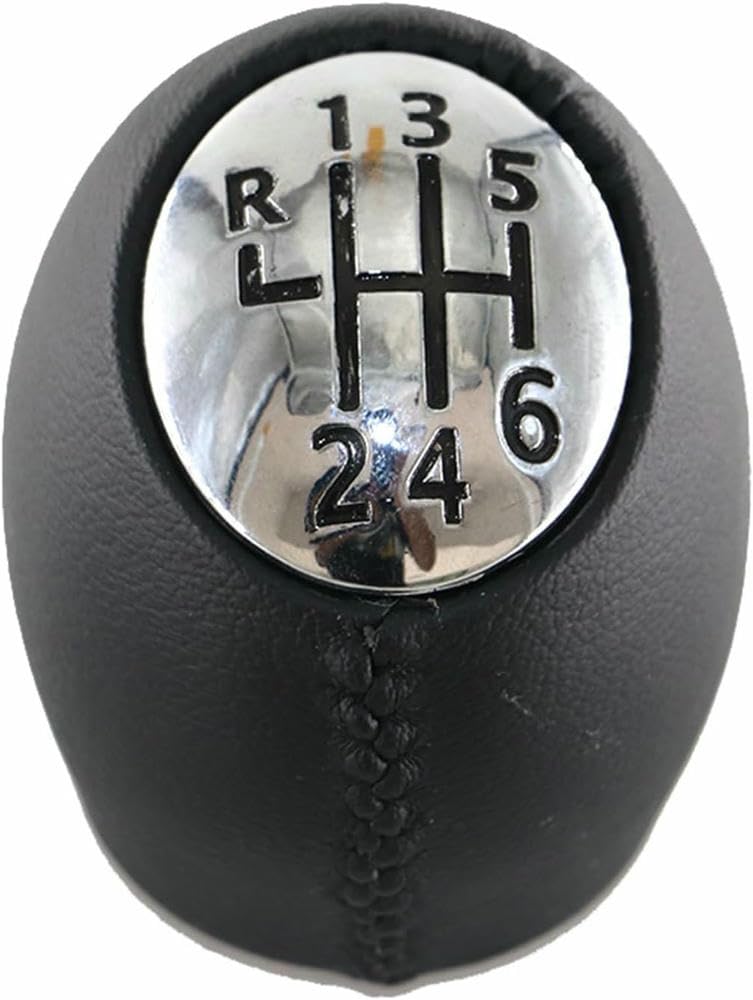 Gznbb R6 Leather Car Manual Gear Shift Knob Boot Cover Gaiter Lever Shifter Handle Stick, For Renault Espace Mk4 2002 2003-2008 Mpv