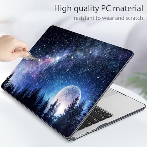 Image of Tuiklol for MacBook Air 13 inch Case M5 2026 M4 2025 M3 2024 M2 2022 Release Model A3449 A3240 A3113 A2681,Plastic Hard Shell Cover for MacBook Air 13.6 with Touch ID, Moonlight