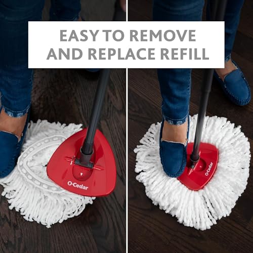 O-Cedar-EasyWring-Microfiber-Spin-Mop-Bucket-Floor-Cleaning-System-Red-Gray-Standard