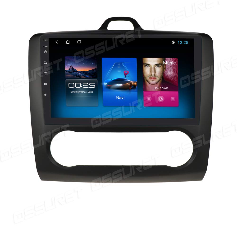 9 Inch Android 10 OS Car Stereo GPS Navigator Suitable for Ford Focus Exi At 2004-2011 Supports Bluetooth Radio Wifi 4G USB Microphone ISO Cable Reverse Camera Input Steering Wheel Control