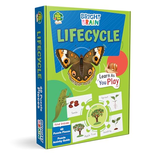 Image of The Book Tree Bright Brain Lifecycle Puzzle - Explore & Understand Lifecycles with 40 Puzzle Pieces - Perfect for Kids Age 3+ - Gift Box by Majestic Book Club