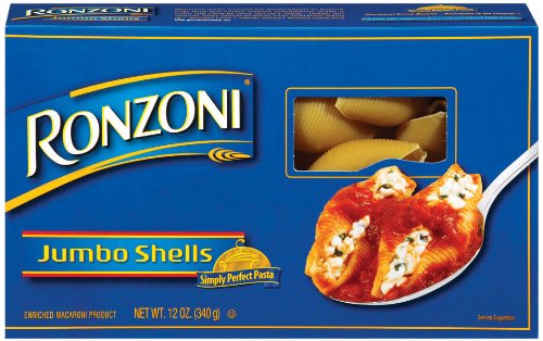 Ronzoni Pasta San Giorgio Jumbo Shells, 12-Ounce Packages (Pack of 6)