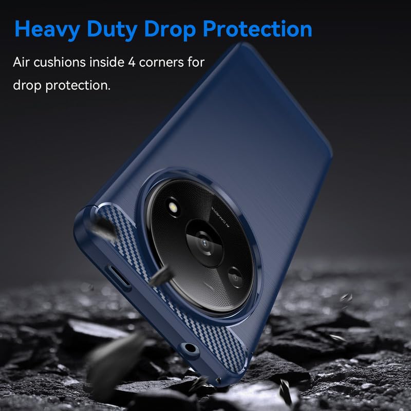Image of Basic Case for Mi Redmi A3 / A3X / Poco C61 (Carbon Fibre Blue)