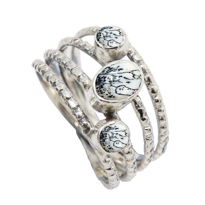 Bague opale dendrite en argent 925, l'atout élégance de votre quotidien