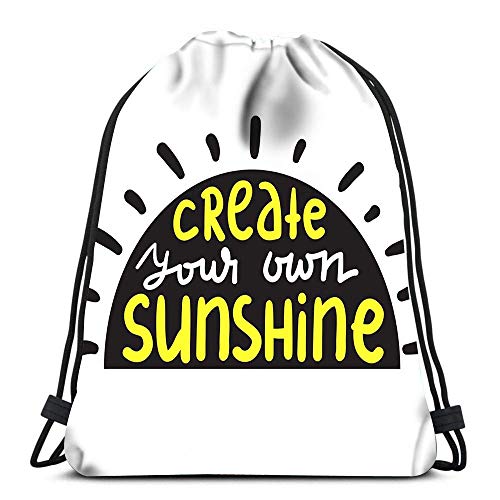 LREFON Mochilas con cordón Cree su Propia cotización Sunshine de Viaje Tote Escolar