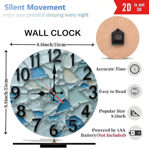 Reloj de pared redondo madera 10 pulgadas analógico miniatura 3