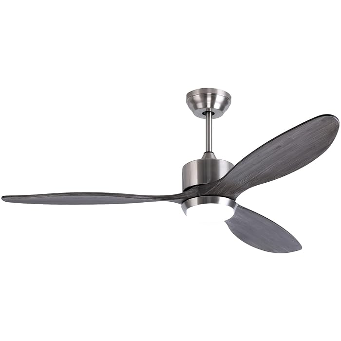 Buy Ovlaim 52 Inch DC Motor Dark Grey Solid Wood Propeller Ceiling Fan