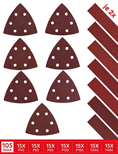 Multilijadora con velcro y papel de lija triangular de 93 mm 8