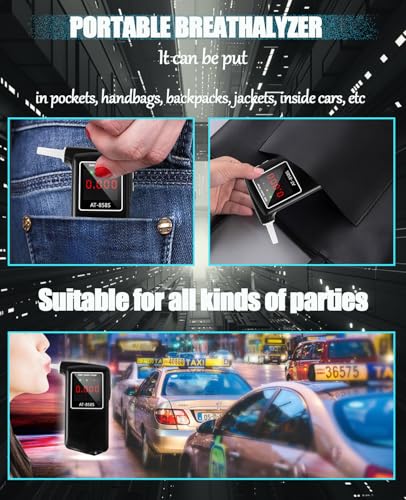 Image of 2026 Portable Breathalyzer, Easy-to-Use Alcohol Tester with Backlit Display - Ideal for Home Use, Parties, and Special Events, Professional Alcohol Tester with 10Pcs Mouthpieces