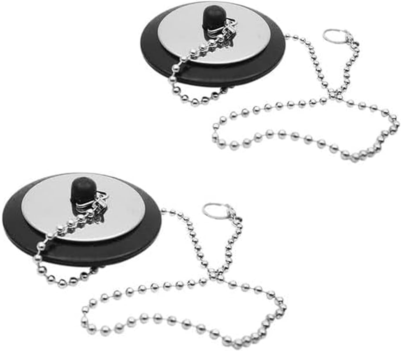 Edelstahl Abflussstopfen 80mm | 2 Stück Set Für Spülbecken | Dichtet Perfekt Ab