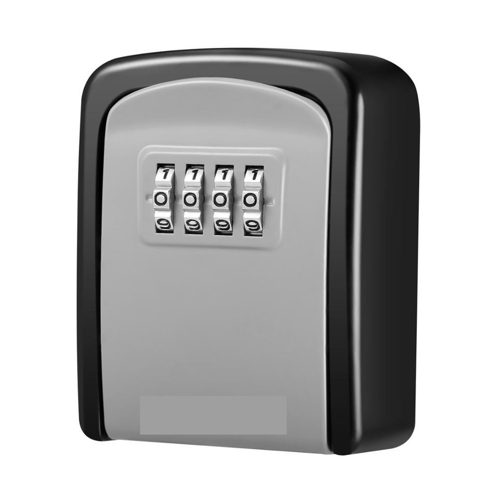 Caja de seguridad para llaves al aire libre, montaje en pared, con bloqueo de contraseña, color gris/negro, caja fuerte para el hogar, jardín o garaje, solución de almacenamiento fiable de llaves