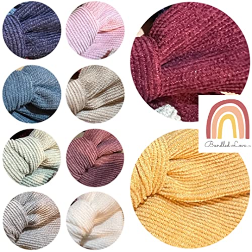 10Pcs Corduroy Headband Hair Bows Baby Girl Soft Nylon Band Accessories Newborn Infant Kid Boho Chic Style Bundled Love, One Size #TOP3