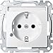 Produktbild Merten MEG2303-0419 SCHUKO-Steckdose mit Ko.Licht und Schriftf, BRS, Steckkl, polarweiß, System M