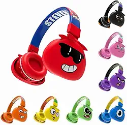 Fone Ouvido Bluetooth Infantil Mostrinhos Sem Fio Kids 4 Cores Divertidas (VERMELHO)