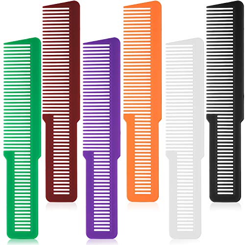 6 Pieces Hair Cutting Comb Professional Styling Comb Barber Styling Hair Comb Clipper Cutting Comb for Stylists and Barbers (Green, Purple, Orange, Red, White, Black)