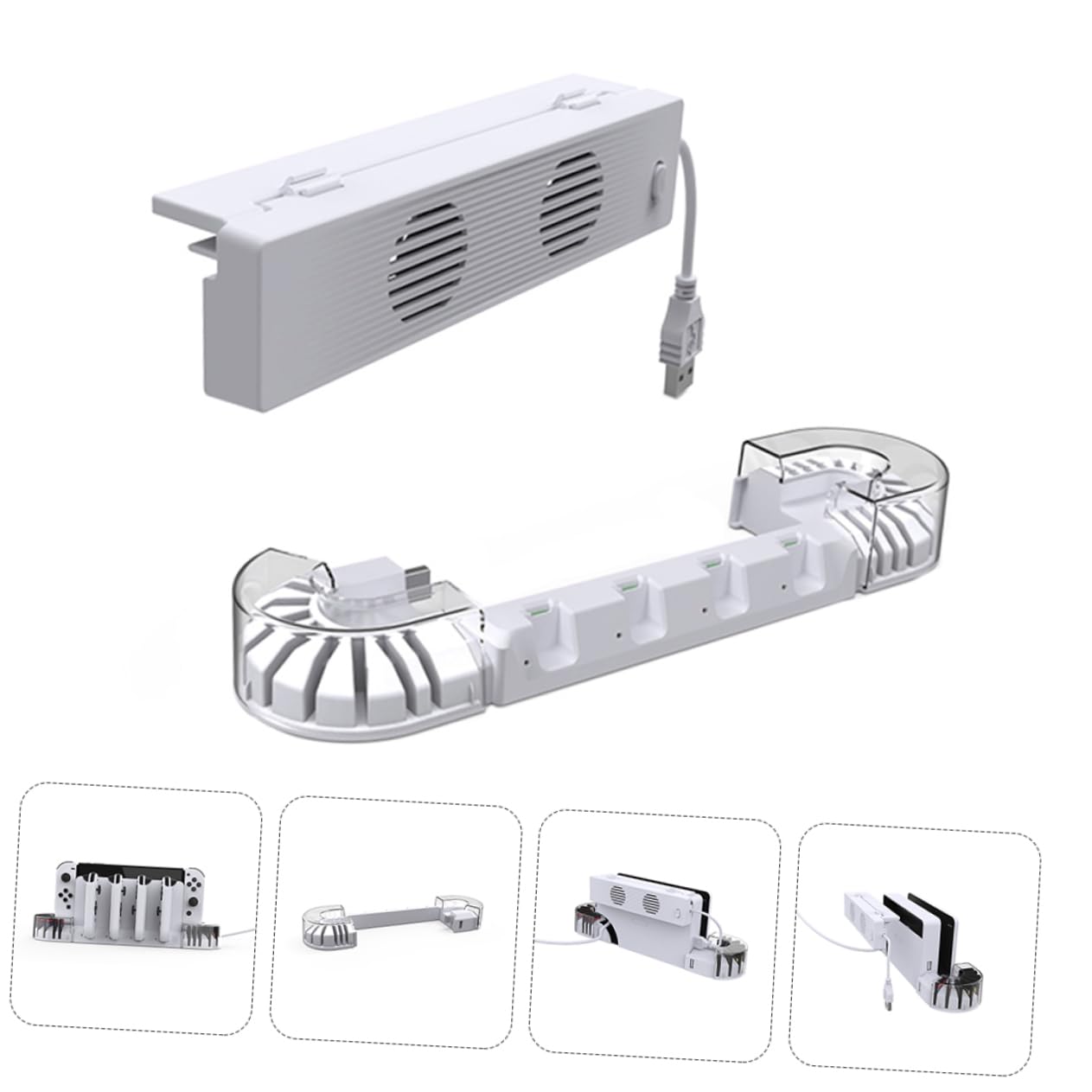 LABRIMP 1 set Multipurpose con Raffreddamento per Switch Oled Dock per Controller e Maniglie Carica Controller Simultaneamente Design Appassionati Giochi