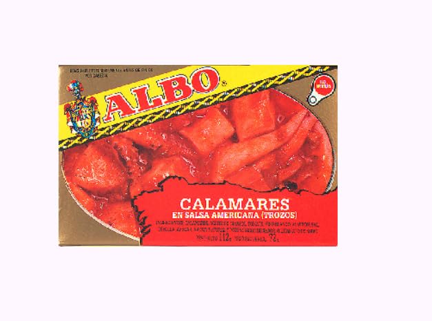Calamares in Salsa Americana, Tintenfisch in amerikanischer Sauce, 112g Dose, 4er Pack