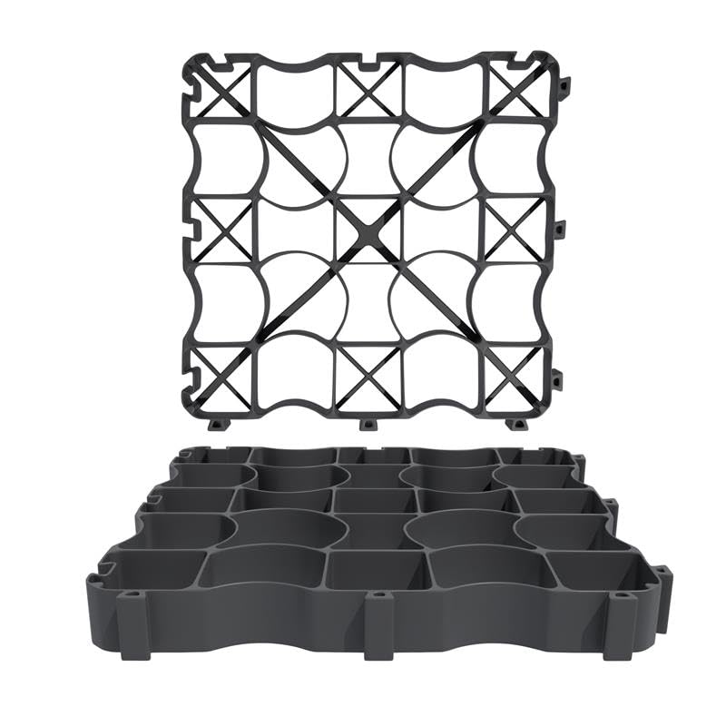 PaveCore Eco Grass and Gravel Pavers - Permeable Pavers Designed as Driveway Pavers, Grass Shed Base, Patio RV Pad, Gravel, DIY Outdoor (PaveCore 1 Pack (9 Pavers))