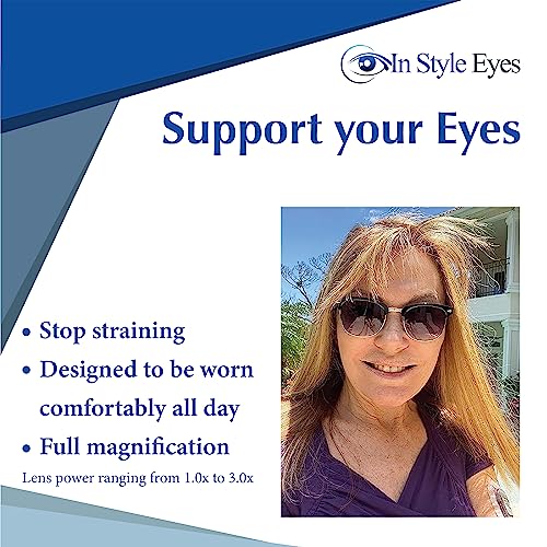 In Style Eyes Sellecks Bifocal Reading Sunglasses - Semi-rimless Browline Frame Reader Glasses, Non-Polarized Aspheric Lens2