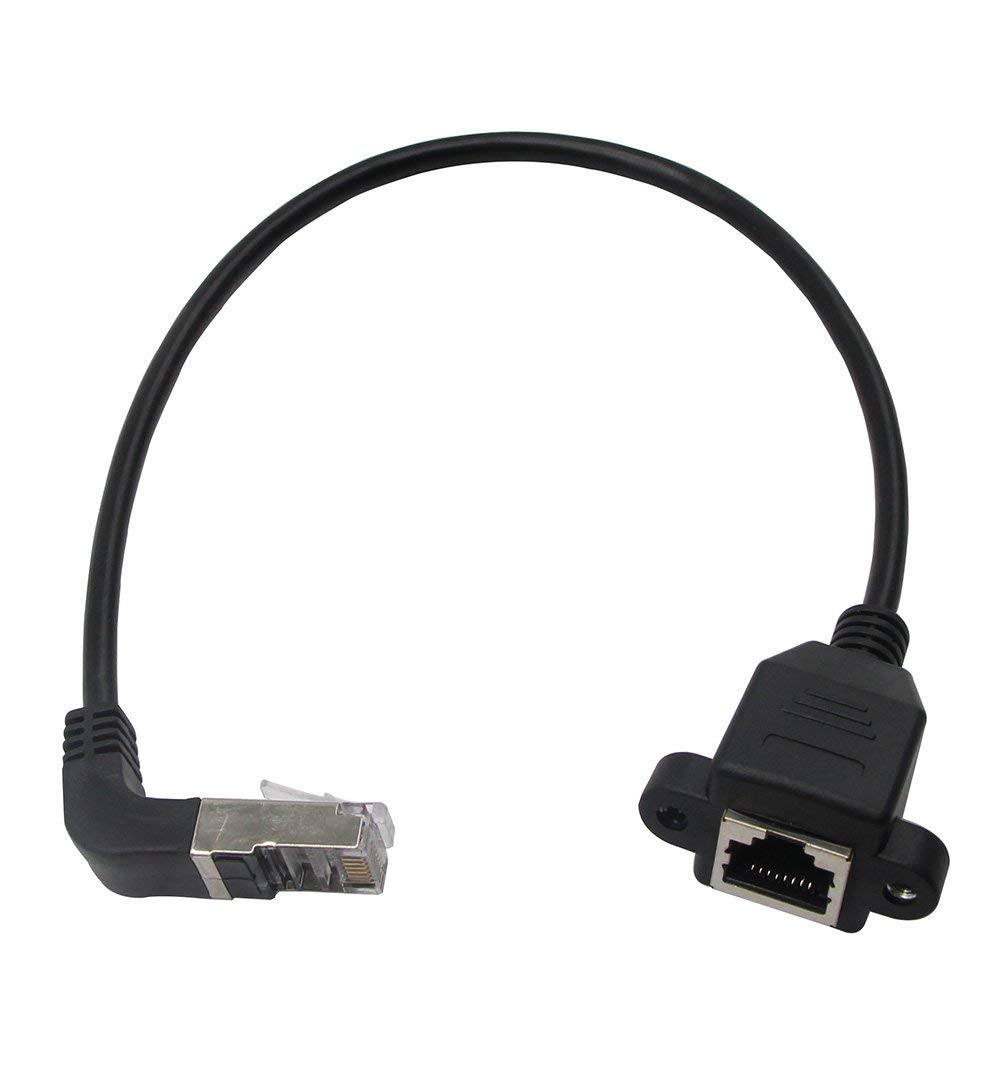 Ethernet Extension Cable - 30CM Down Angle, 90 Degree Bend RJ45 Male to Female Ethernet LAN Network Cable RJ45 Cat 5e Connector Cord-image-48