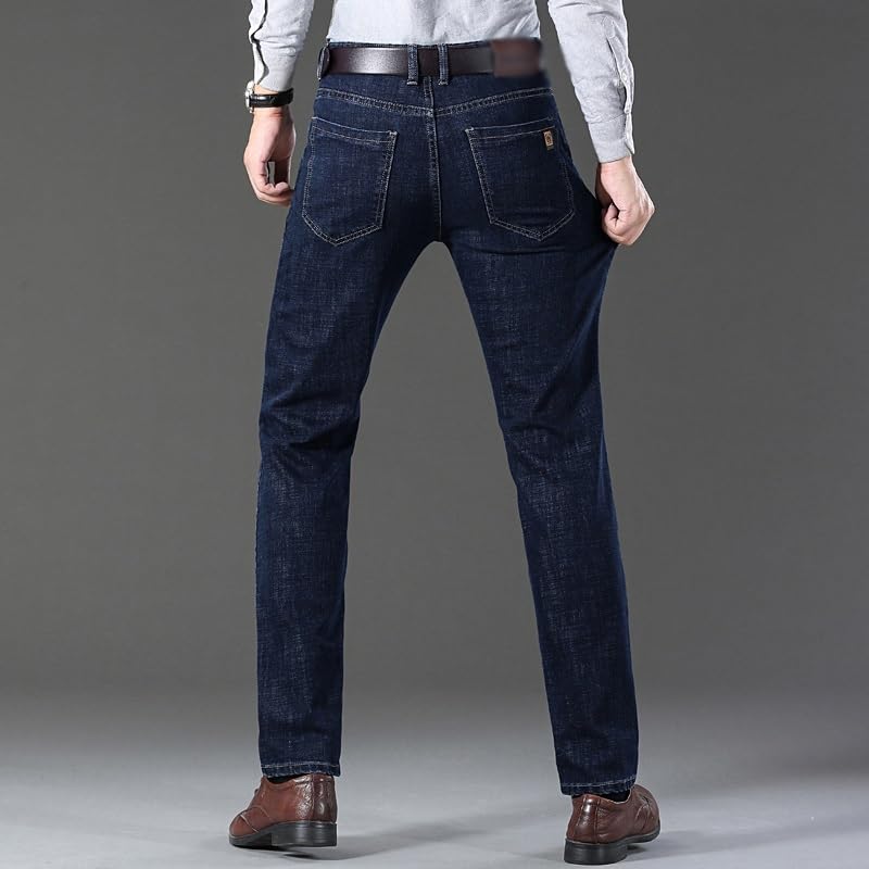 Slim Jeans Long Pants Solid Color Stretch Jeans Straight Leg Denim3