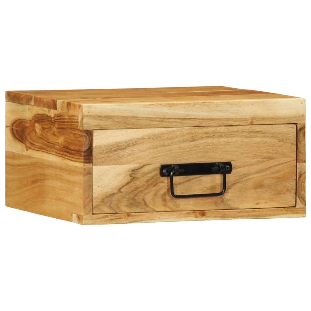 vidaXL Mesita de Noche de Pared Madera Maciza de Acacia, mesita de Noche Flotante, mesilla de Noche, Armario, mesita de Noche, Muebles de Dormitorio