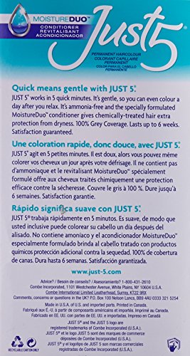 Just 5 Women's 5 Minute Permanent Hair Color With Conditioner, Grey Hair Coloring For Women - Black #TOP1