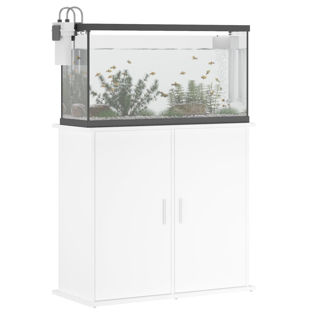 Tomostar Support pour Aquarium, Meuble pour Aquarium Meuble de Base Table d'aquarium blanc 81x36x73 cm bois d'ingénierie