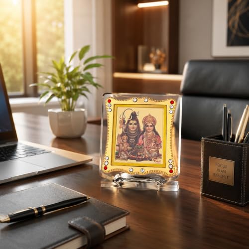 Image of Lord Shiv Parivar Shiva Parvati, Ganesh Idol for Car Dashboard Home & Office Showpiece Gifts Decor