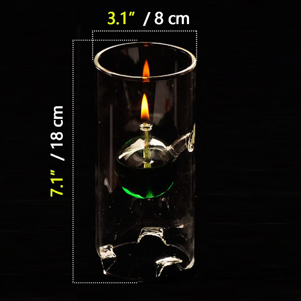 Lámpara Aceite Vidrio Transparente Lámparas de Aceite para Uso en Interiores Lámpara Queroseno Artesanal Moderna Luz Nocturna iluminación de Emergencia Exquisitas Luces Decorativas Mano Obra