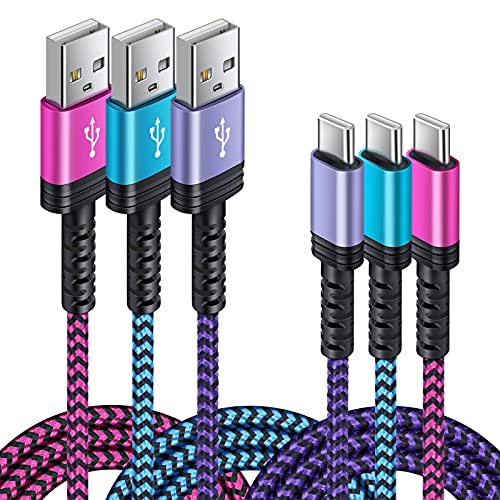 C Charger Cable Car Fast Charging Extension Power Cord Phone Android Type C 10FT/6FT/3FT compatible for iPhone 15 Pro Max,15 Plus, 15+,Galaxy A54 A14 A53 A13 S22+ S23 Ultra S21 S20 FE Pixel 8 7 XL