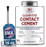 Clear-Tite Contact Cement, 16 oz. can - Laminate Flooring, Countertops, Tabletops, Crepe Rubber, Ceramics, Wood Veneers, Waterproof, Long Lasting - RH Adhesives